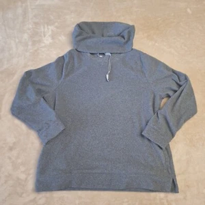L.L. Bean Sweater Adult Women's Medium Gray Cowl Neck Fleece - Picture 1 of 10