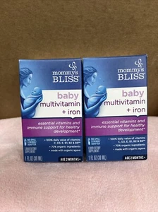 2XMommys Bliss Baby Multivitamin + Iron Ages 2 Months 1 fl oz ( 30 ml) Exp 1/26 - Picture 1 of 3