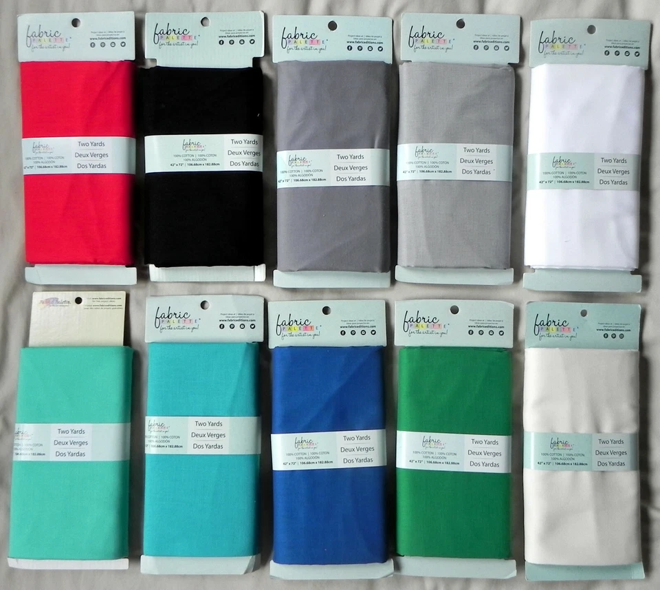 2-Yard Solid Color Cuts by Fabric Palette, 72"x42" Cotton, New on Cards, Free Sh - Image 1 of 1