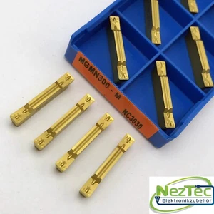 HM Wendeschneidplatten Abstech Einstech Stecheisen TiN 10 Stück MGMN200/300/400 - Bild 1 von 4