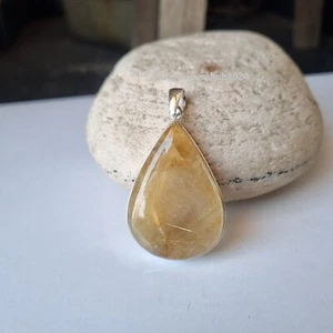 Rutilated quartz Gemstone Pendant 925 Sterling Silver Free Shipping Item PG4636 - Picture 1 of 4