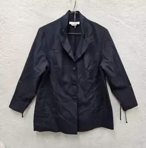 Wilson Woods Women Jacket 16W Black 100% Polyester Notch CollarSingle Breasted - Picture 1 of 19