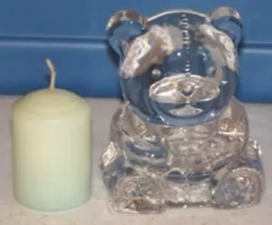 PARTLITE - CRISTAL DE PLOMO 4" VELA DE OSO DE PELUCHE Y SOPORTE PARA VELAS - NUEVO - Imagen 1 de 5