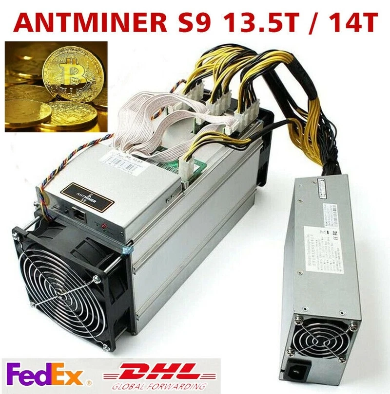 BTC BCH Bitcoin AntMiner S9 13.5T S9i S9j 14T w/1800W PSU Miner Power Supply - Image 1 of 4