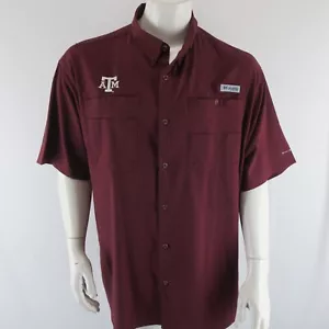 Camicia Columbia PFG Texas A&M Aggies manica corta uomo pesca ventilata taglia XL - Foto 1 di 9