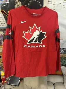 Nike Canada Hockey Long Sleeve Jersey Shirt sz Small olympic - Picture 1 of 7