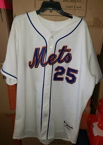 New York Mets 40th Anniversary Shea Stadium Matsui #25 Majestic Jersey Size 54 - Picture 1 of 9