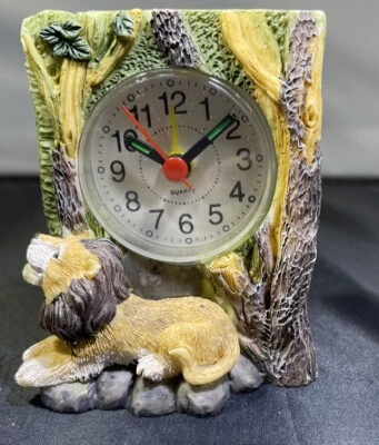 Small Lion, Jungle Themed Clock For Desk, Bedside ￼or Display - Image 1 of 4