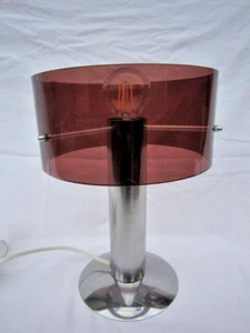 Lampe de Bureau Cylindrique en Métal et Altuglas Fumé par Philippe Rogier - Foto 1 di 11