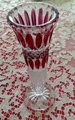  Ruby Stained Bud Vase - Image 1 of 4