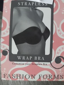 Womens Fashion Forms Strapless Padded Wrap Bra UK36C Black Underwear Brand New - Picture 1 of 3