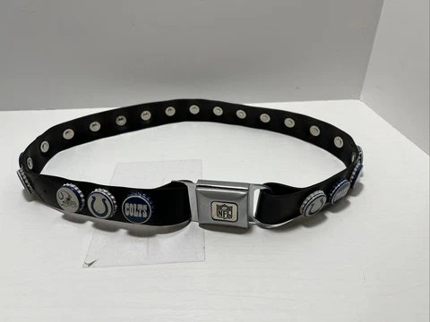 NFL Indianapolis Colts Beer Bottle Cap Belt With Bottle Opener / Medium Made USA Cover