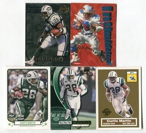 Curtis Martin 5 Football Card Lot HOF NEW YORK JETS ENGLAND PATRIOTS (LOT 24) - Picture 1 of 1