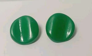 Emerald Green Round Earrings - Picture 1 of 3