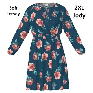 2XL JODY LuLaRoe Dress PEACH ROSES, FLORAL size 22-24, Valentine's Day, Amore - Picture 1 of 2