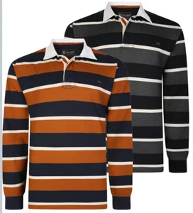 Mens KAM BIG Polo Shirt Long Sleeve Casual Rugby Jersey Cotton Summer 2-8XL - Picture 1 of 3