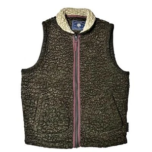Live Oak Faux Sherpa Vest Brown Women’s M Full Zip Cozy Winter - Picture 1 of 7