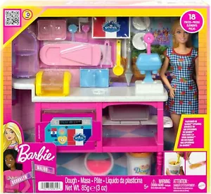 Barbie bambola e accessori, bambola e 18 pezzi da pasticceria, ci vogliono due caffè - Foto 1 di 6