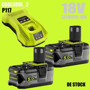Für Ryobi ONE& Plus P108 Lithium Akku 18V 5,0Ah RB18L50 P104 RB18L40 P107 2PACK - Bild 1 von 17