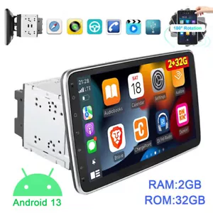 Double 2 DIN Carplay Android Car Radio Stereo 10'' Rotatable GPS WIFI Head Unit - Picture 1 of 16
