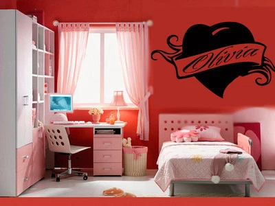 Wall Stickers Vinyl Decal Olivia Personalized Name Lettering Custom (z992) Foto 1 de 3