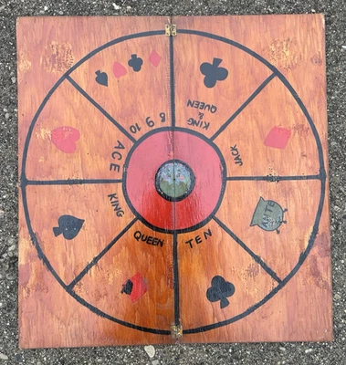 Antique Folding Game Board Folk Art Rummoli Pope Joan Modern Art Outsider - Image 1 of 4