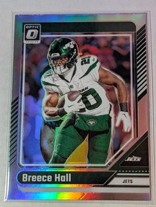 2024 Panini Optic Breece Hall Silver Holo #156 New York Jets - Imagen 1 de 2