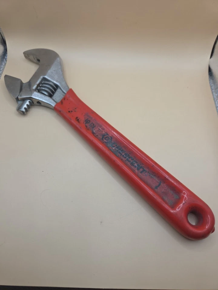 Media Luna Llave Ajustable Forjada Aleación Acero 10" Pulgadas Largo Rojo Agarre Suave Foto 1 de 4