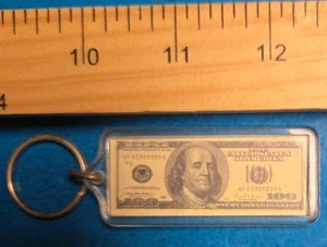 US $100 Schein Acryl Schlüsselanhänger 2 1/2" - Bild 1 von 2