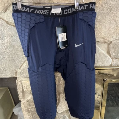 Nike Pro Combat Mens Padded Compression Shorts Navy Blue  2XL FREE SHIPPING - Image 1 of 4