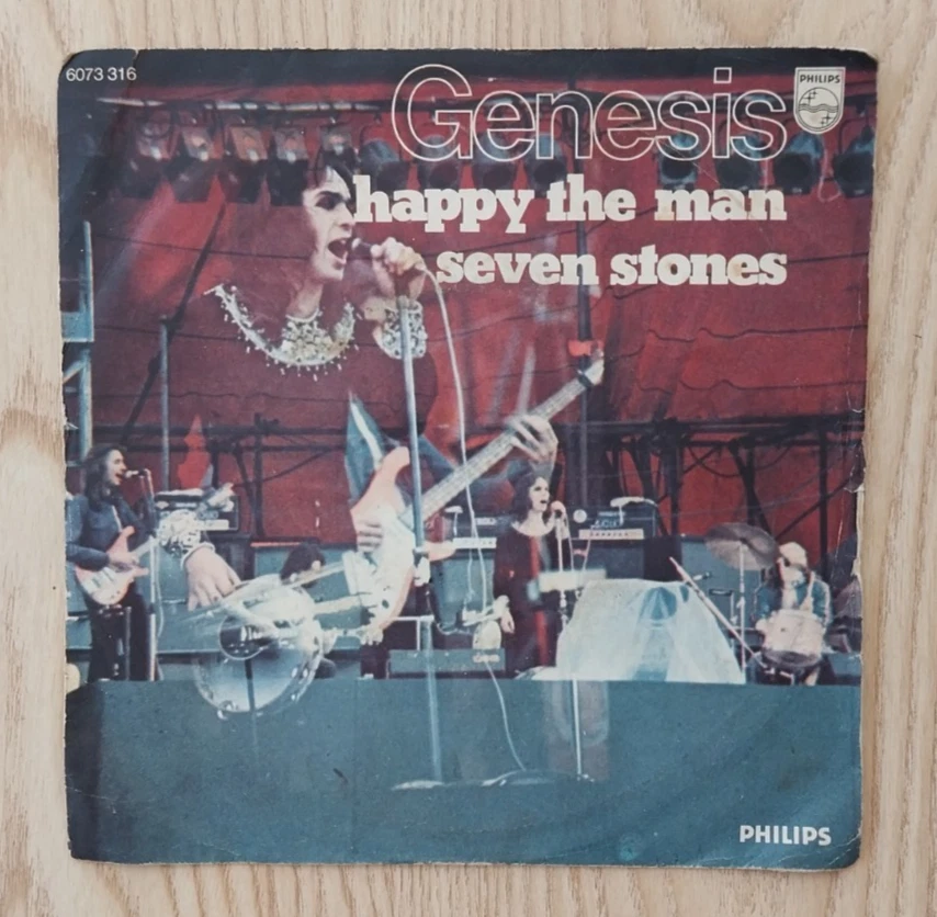 Genesis Happy The Man / Seven Stones 1972 Single 7" 45 RPM Phillips Italy Import - Image 1 of 4