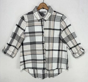 Habitat Kleidung zum Leben in Crinkle Knopfleiste kariert Kontrastfarben Größe Medium - Bild 1 von 14