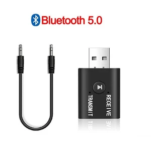 2 in 1 USB Bluetooth 5.0 Transmitter Receiver AUX Audio Adapter for TV/PC/Car - Picture 1 of 10