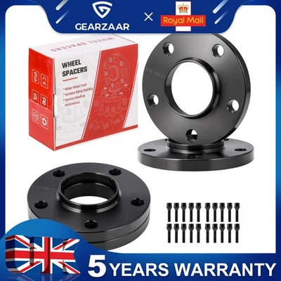 15/20mm Black Wheel Spacers & Bolts For BMW 3 Series Hubcentric 5x120 72.6mm - Image 1 of 4