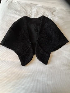 Vintage schwarzer persischer Lammwollmantel Cape lockiges Schaf Mid Century - Bild 1 von 3