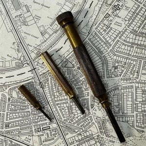 Vintage Messing Präzisions Schraubendreher verschachtelt 3 Stück Set - Bild 1 von 3