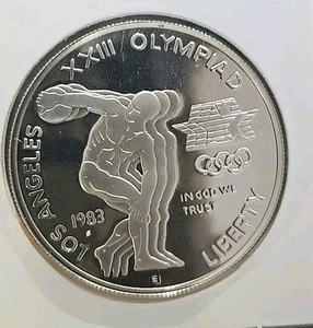 1983 S LA Olympiad US Commemorative Silver Proof Dollar Uncirculated Coin - Picture 1 of 2