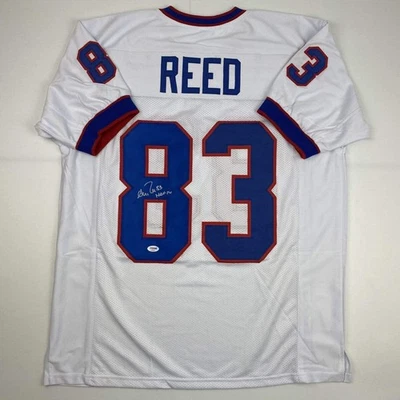Autographed/Signed ANDRE REED HOF 14 Buffalo White Football Jersey PSA/DNA COA - Image 1 of 4