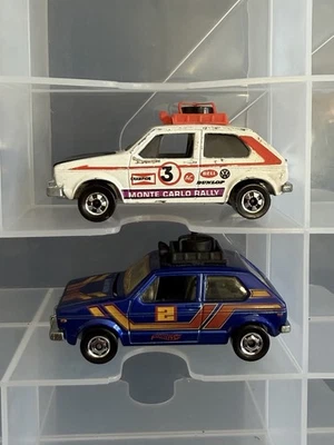 Lote de 2 divisores de liebre sueltos Hot Wheels - Difícil de encontrar Volkswagen Golf MK1 Foto 1 de 4