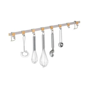 Hakenleiste Premium 8 Edelstahl-Haken, Wandleiste für griffbereite Aufbewahrung - Bild 1 von 5