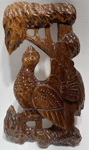 Folk Art Wooden Wall Hanging Chicken Bird Hand Made Carving Soviet USSR VTG - Picture 1 of 12