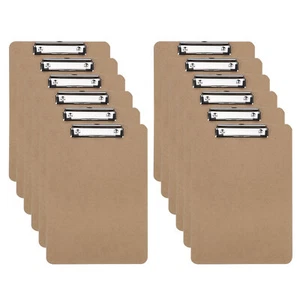 A4 Wood Clip Boards, 12 Pcs Hardboard Clipboard Letter Size Metal Clip - Picture 1 of 7