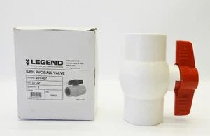 New Legend S-601 1-1/2" PVC Ball Valve 201-407 - Picture 1 of 3