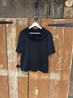 COS Blouse Top Women's Size 36 Dark Blue Collared Short Sleeve