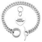 Silver Color 10MM Dog Chain Stainless Steel Personalized Choke Custom carve Tag