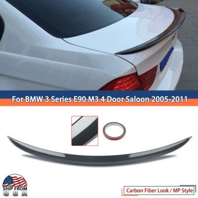 MP Style Rear Trunk Spoiler Lip Wing For BMW E90 328i 335i M3 05-11 Carbon Look Foto 1 de 4