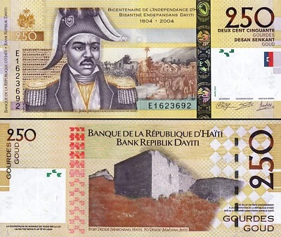 Haiti 250 Gourdes 2013, UNC, Commomarative, P-276e, Prefix E - Image 1 of 3