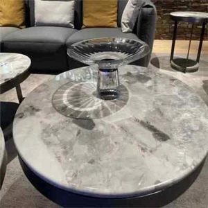Smoky Quartz Round table, Round Coffee Table, Dining Table, Livingroom Furniture - Picture 1 of 7