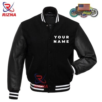 Hip Hop Baseball Jacket Men Women Embroidery Jacket Letter Jacket Windbreaker - Image 1 of 4