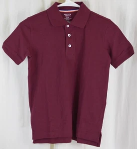French Toast Boys' Short Sleeve Pique Polo Uniform Shirt Burgundy Size 8 - Picture 1 of 3